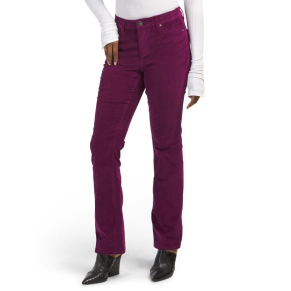 JONES & CO JONES NEW YORK Sugar Plum Corduroy Skinny Bootcut Jeans - Picture 1 of 2